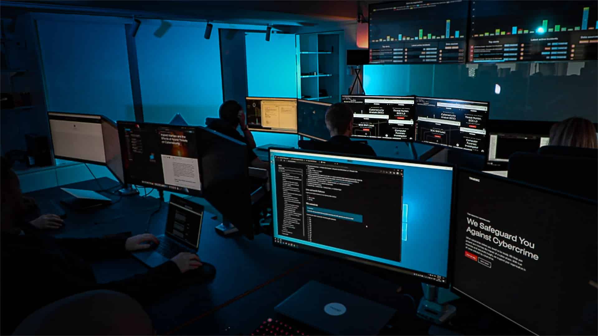 Centro de operações de segurança (SOC) monitorando ameaças